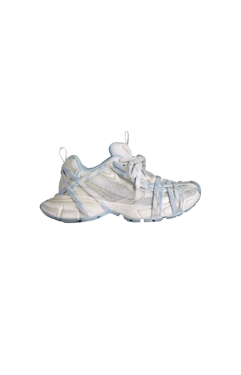 3xl Extreme Laces Logo Sneaker in White/Off White/Light Blue