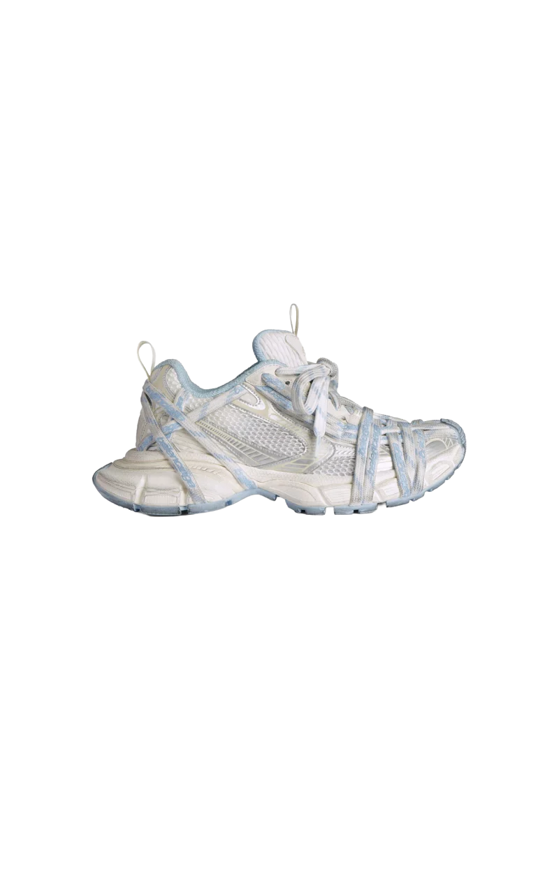 3xl Extreme Laces Logo Sneaker in White/Off White/Light Blue