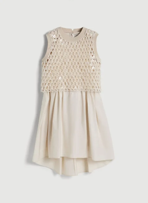 Рокля с плетен детайл 'Dazzling Mosaic' Brunello Cucinelli Kids 6