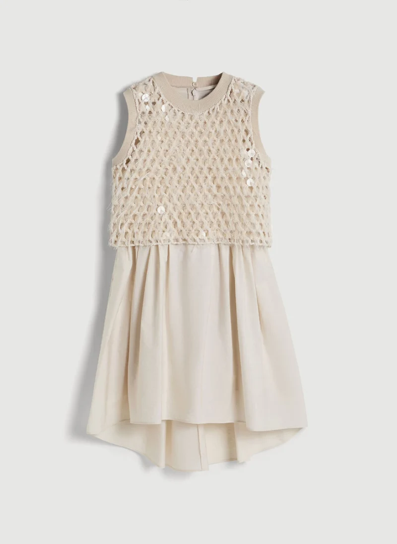 Рокля с плетен детайл 'Dazzling Mosaic' Brunello Cucinelli Kids 6