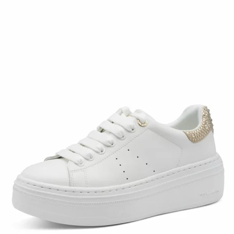 Дамски Сникърс TAMARIS – 1-23755-45-118 WHT/CHAMPAGNE — снимка 3