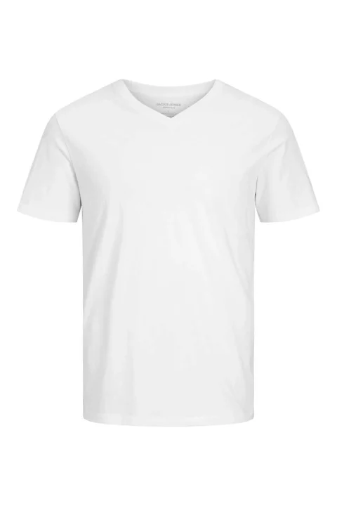 T-Shirt Jjeorganic Basic Tee Ss V-Neck 12156102 C-N100 white