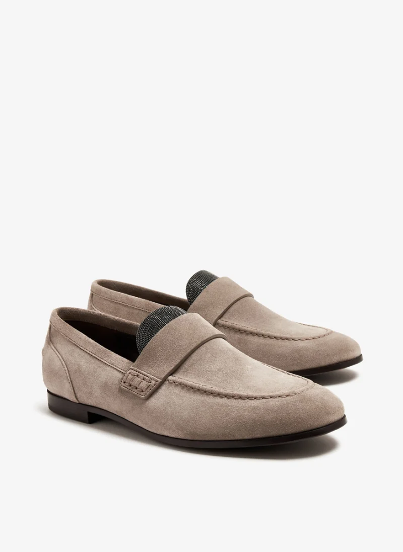 Велурени мокасини 'Penny' Brunello Cucinelli — снимка 3