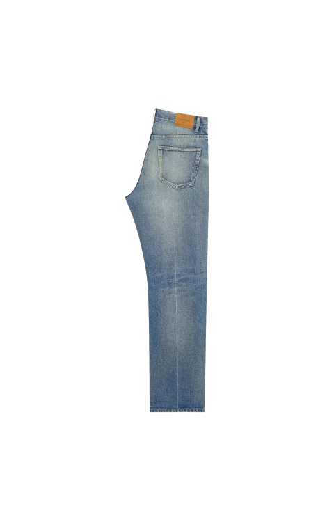 Tapered Mid Rise Jeans in Medium Blue — снимка 2