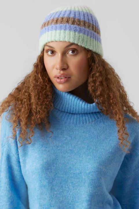 шапка Vmwine Stripe Beanie Ga Boo 10268562 18-1130 TCX Aztec — снимка 2