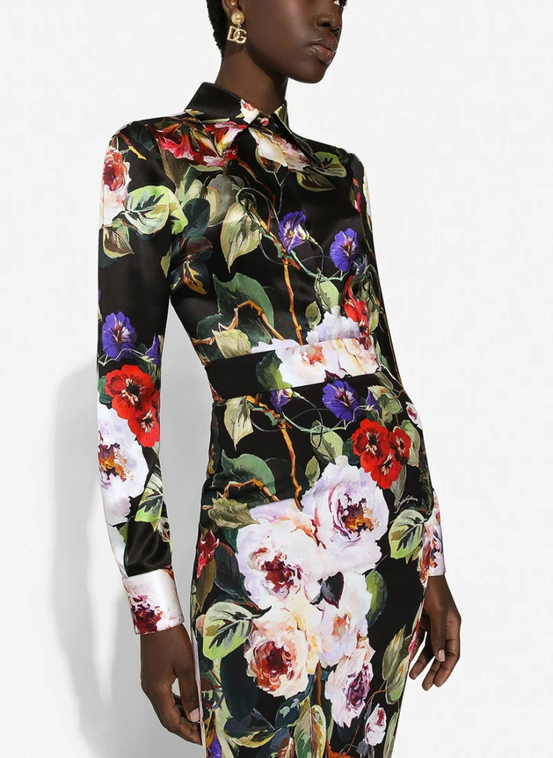 Копринена риза с флорален принт 'rose garden' Dolce&Gabbana — снимка 2