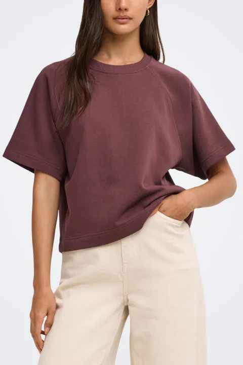 T-Shirt Onlofelia Ss Raglan Ub 15377588 19-1625 TCX decadent chocolate — снимка 2