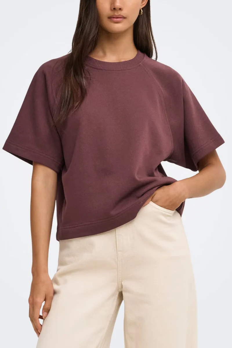 T-Shirt Onlofelia Ss Raglan Ub 15377588 19-1625 TCX decadent chocolate — снимка 2