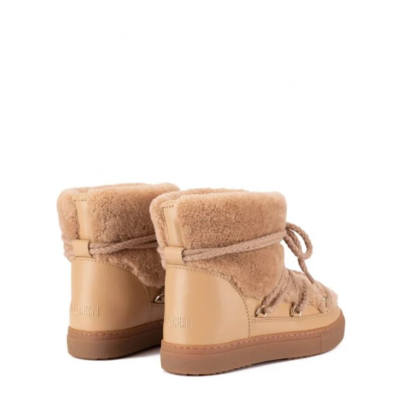 Дамски бежови боти Curly Sneaker Inuikii — снимка 9