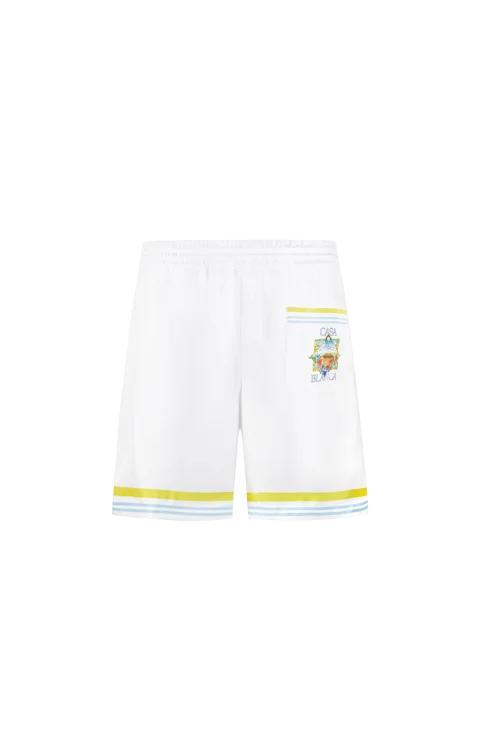 White Tennis Landscape Silk Shorts — снимка 2