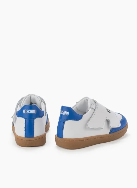 Кожени кецове с контрастни детайли Moschino Kids — снимка 3