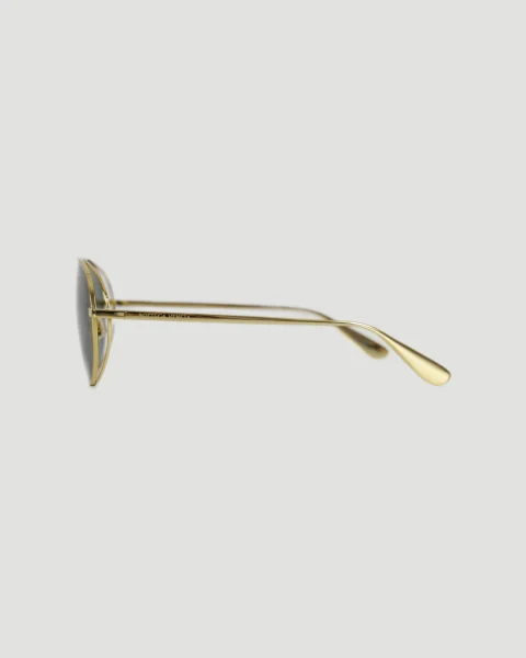 Classic Aviator Sunglasses in Gold and Green — снимка 2