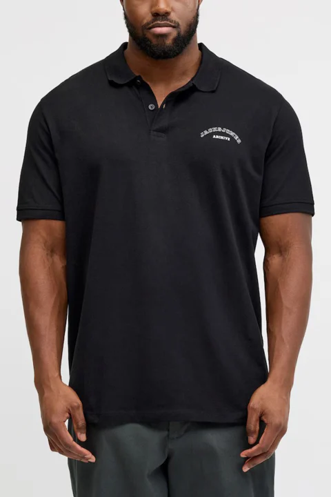 Polo Jjcollege Logo Ss 12288360 C-N10 black — снимка 2
