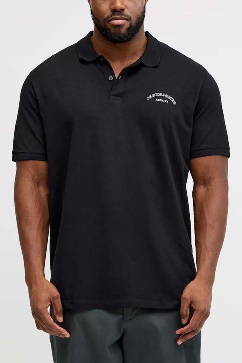 Polo Jjcollege Logo Ss 12288360 C-N10 black — снимка 2