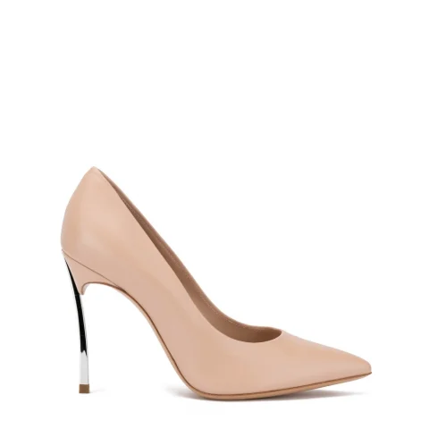Дамски бежови обувки с ток "Blade" Casadei