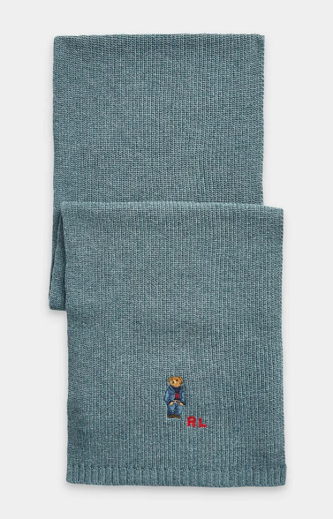 Плетен шал с Polo Bear акцент