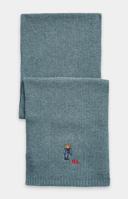 Плетен шал с Polo Bear акцент