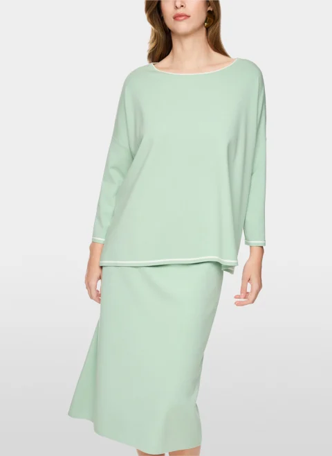 Фин пуловер с контрастни детайли Marc Cain Collections