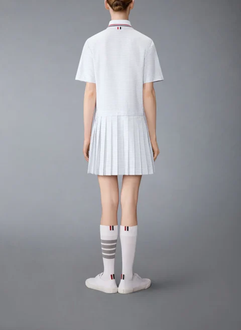 Рокля-риза с райе Thom Browne — снимка 3