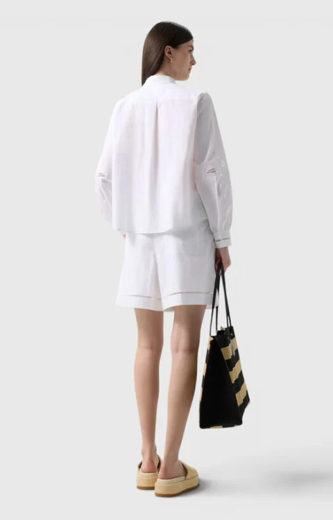 Памучна риза в бял цвят — снимка 3