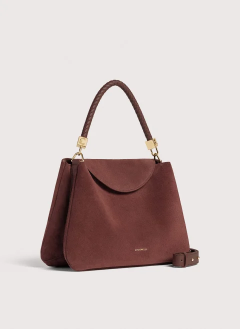 Велурена чанта Coccinelle Tiggy Berry Medium — снимка 2