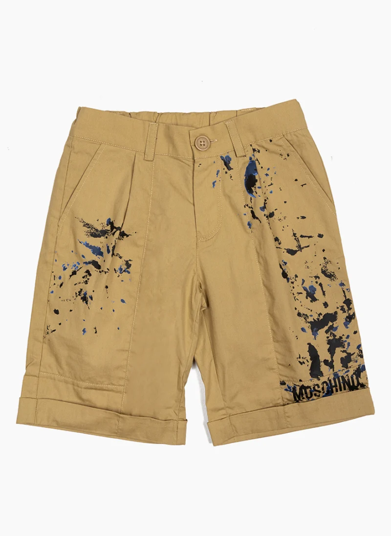 Къс панталон с принт Moschino Kids