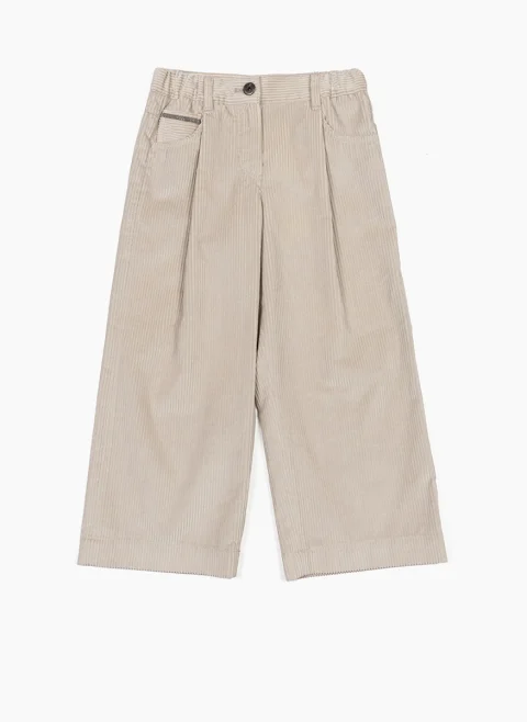 Панталон от рипсено кадифе с монили Brunello Cucinelli Kids 4-6