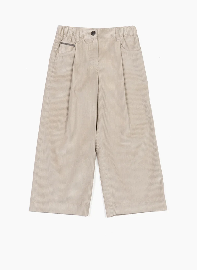 Панталон от рипсено кадифе с монили Brunello Cucinelli Kids 4-6