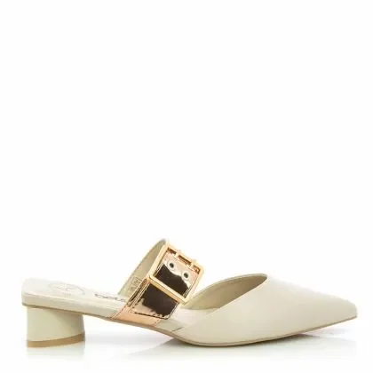 Чехли На Ток BETSY – 927075/07-03E BEIGE/GOLD