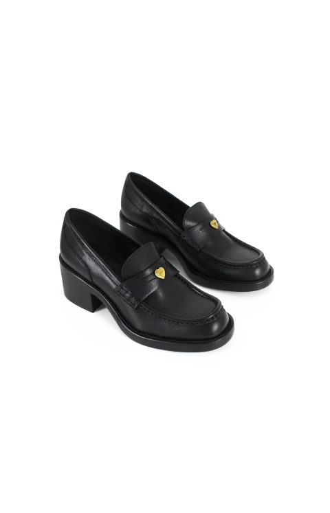 Heeled Loafers in Black — снимка 2