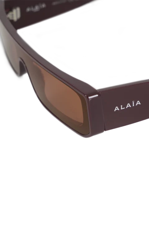 Rectangle-Frame Sunglasses in Burgundy — снимка 2
