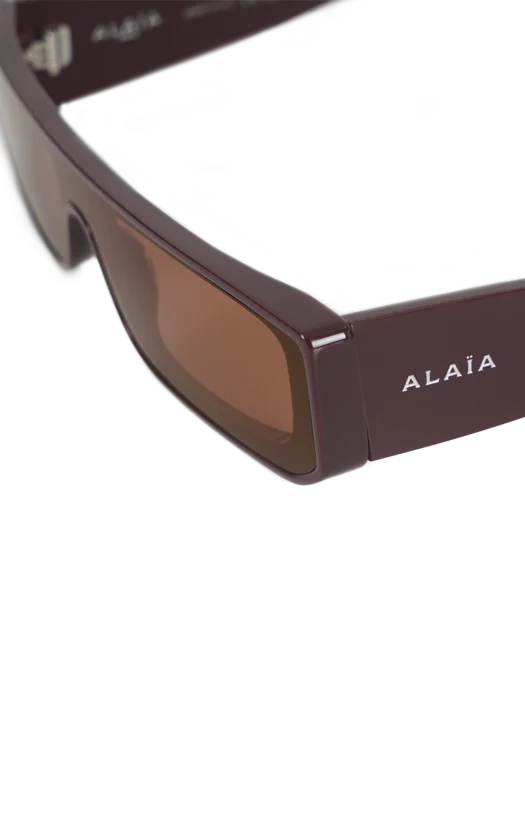 Rectangle-Frame Sunglasses in Burgundy — снимка 2