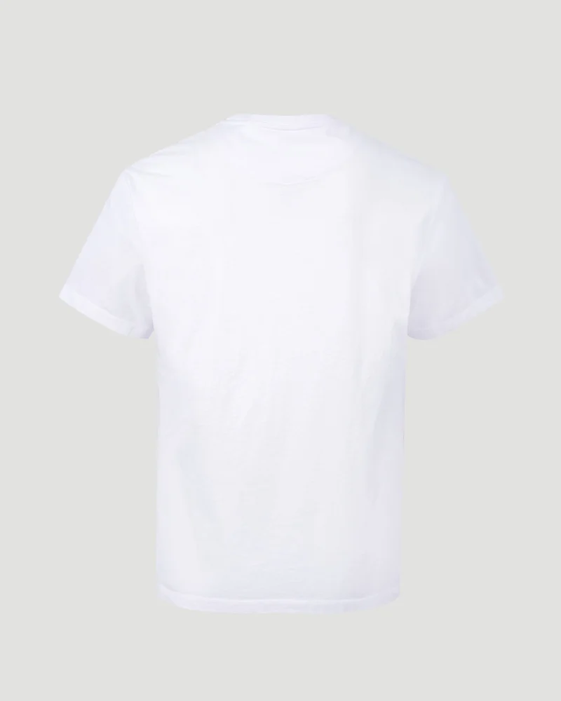 T-Shirt with Pegaso Embroidery in White — снимка 3