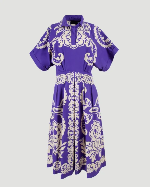 Printed Cotton Midi Dress