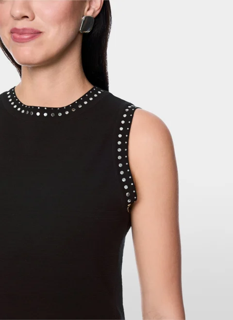 Топ от релефно плетиво с капси Marc Cain Collections — снимка 4