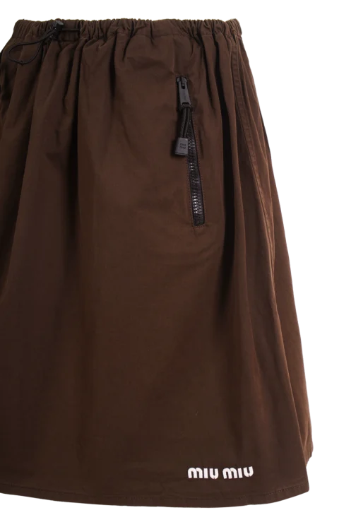 Washed Gabardine Skirt in Ebony — снимка 2