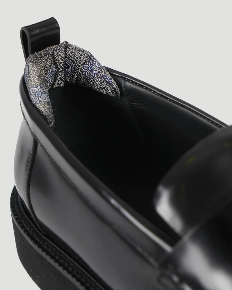 Leather Penny Loafers with Paisley Print — снимка 2
