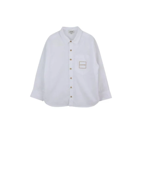 Риза от памучен поплин Lanvin Kids