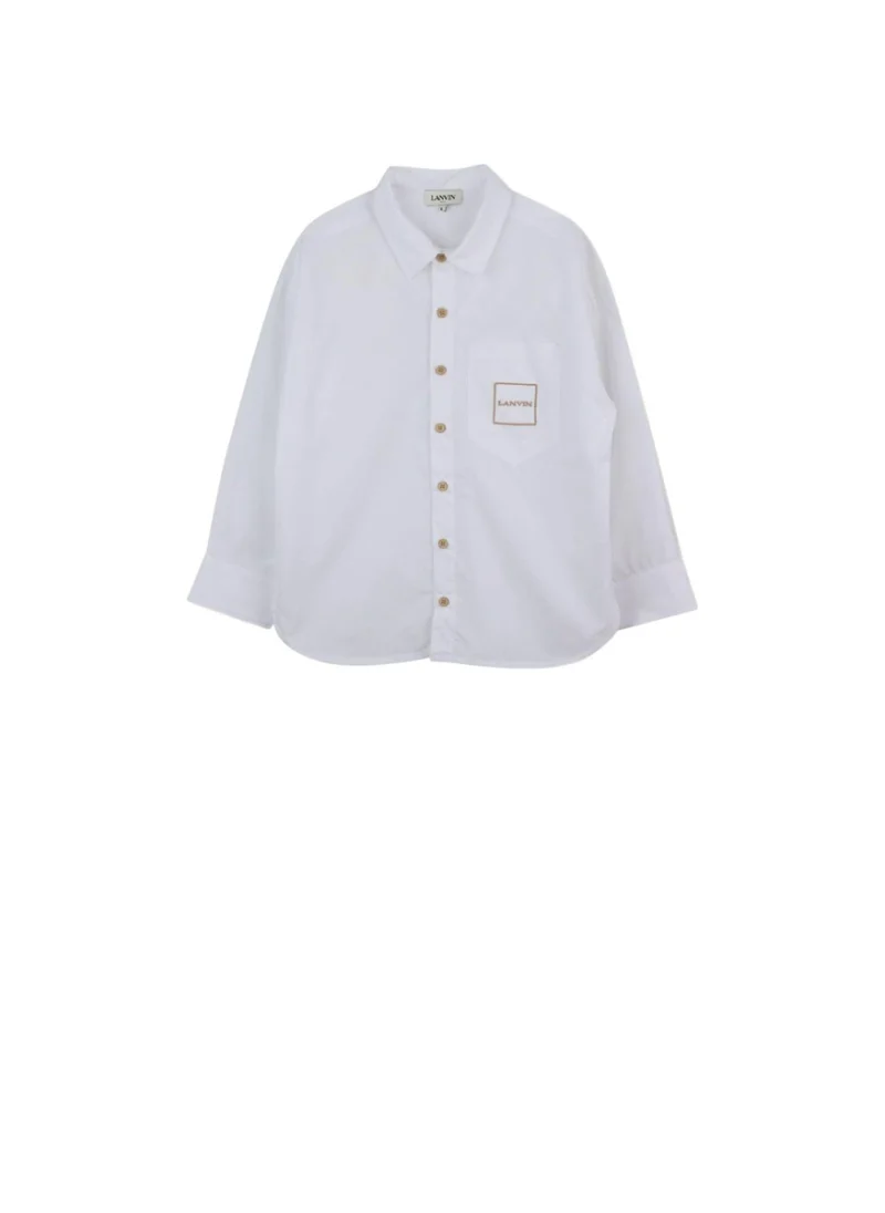 Риза от памучен поплин Lanvin Kids