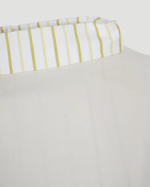 Double Layered Tee in Beige — снимка 3