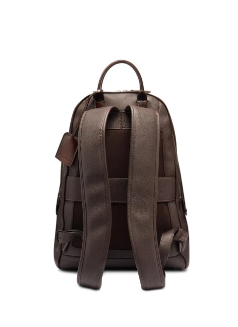 Кожена раница с контрастни детайли Santoni — снимка 3