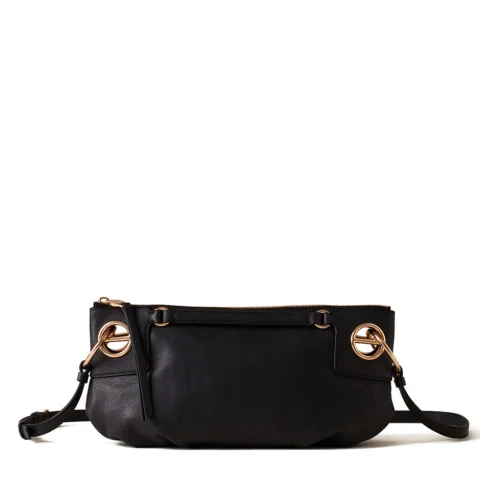 Дамска черна чанта London Shoulder Small BORBONESE