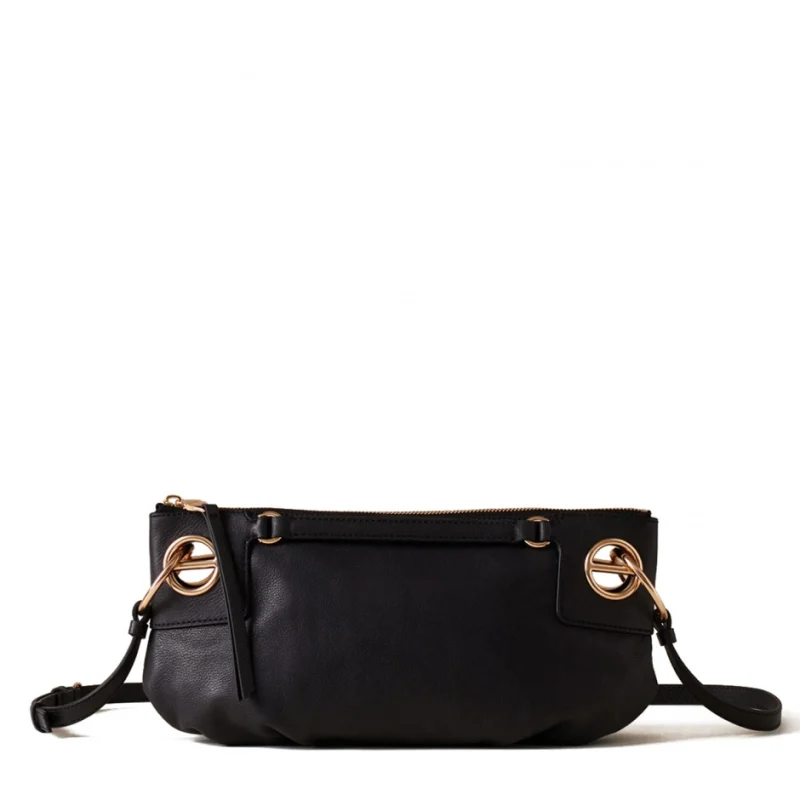 Дамска черна чанта London Shoulder Small BORBONESE