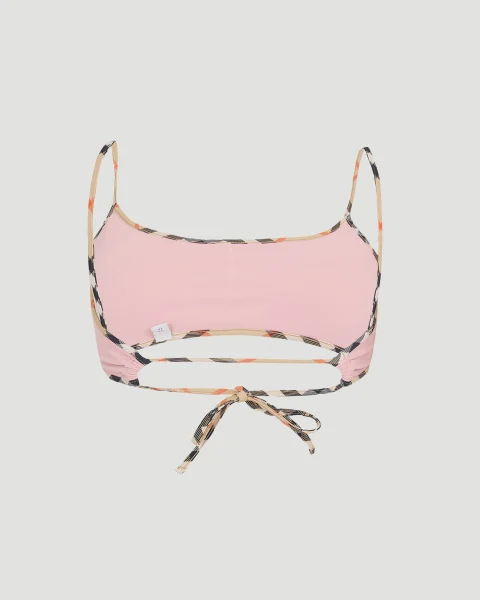 Check Trim Bikini Top in Begonia Pink — снимка 2