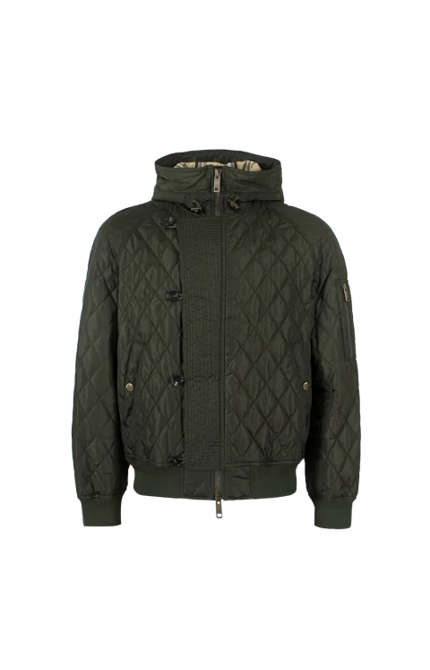 Hooded Quilted Nylon Bomber Jacket