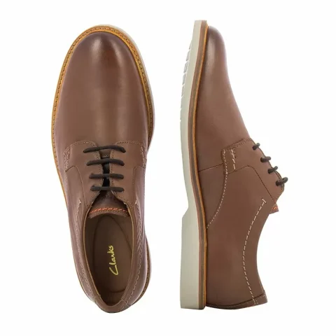 Мъжки Ежедневни CLARKS – 26172070 ATTICUS LTLACE DARK TAN LEA — снимка 4