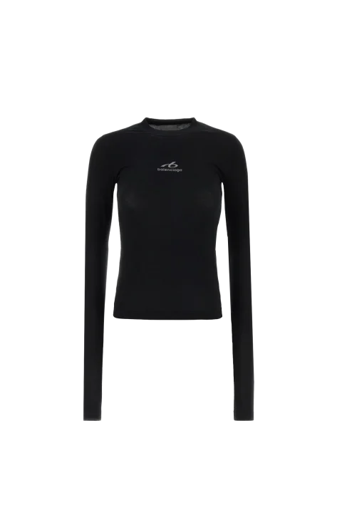 Stretch Cotton T-Shirt in Black