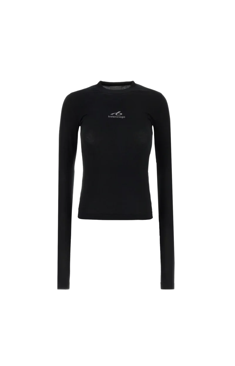 Stretch Cotton T-Shirt in Black