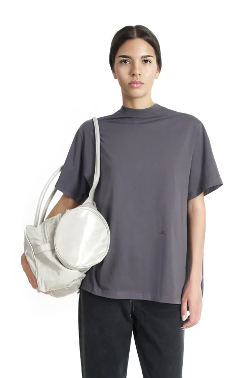 Double Top-Handle Bag in White — снимка 2