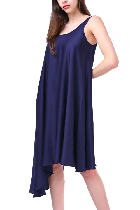 Рокля "Silky Moments" Asymmetrical Sleeveless Dress 23265 13267-navyblue